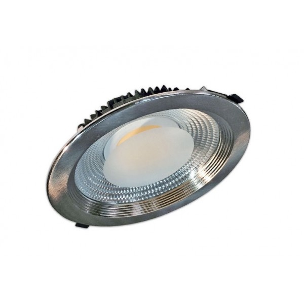 Downlight LED Redondo Cromado COB 30W, corte 200mm